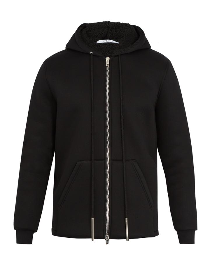 Givenchy Faux-shearling Lined Hooded Neoprene Sweatshirt