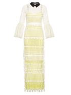 Self-portrait Bell-sleeved Guipure-lace Dress