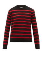 Matchesfashion.com Saint Laurent - Striped Wool Sweater - Mens - Black Red