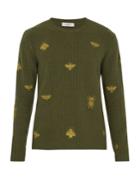Valentino Bee-embroidered Wool And Cashmere-blend Sweater