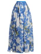 Carolina Herrera Floral Vine-print Pleated Skirt