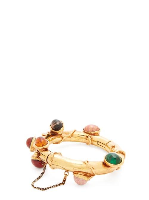 Matchesfashion.com Loewe - Cabochon Chain-drop Cuff - Womens - Gold