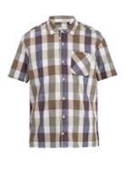 Oliver Spencer Edson Short-sleeved Checked Cotton-blend Shirt