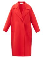 Matchesfashion.com Valentino - Dropped-shoulder Wool-blend Double-breasted Coat - Womens - Red