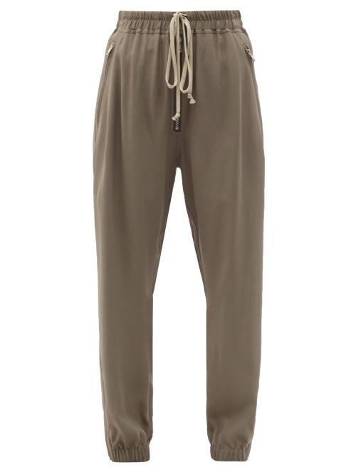 Matchesfashion.com Rick Owens - Drawstring Cady Trousers - Womens - Grey