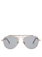 Matchesfashion.com Calvin Klein 205w39nyc - Aviator Frame Metal Sunglasses - Mens - Gold