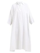 Matchesfashion.com Rhode Resort - Leo Crinkle Cotton Gauze Dress - Womens - White