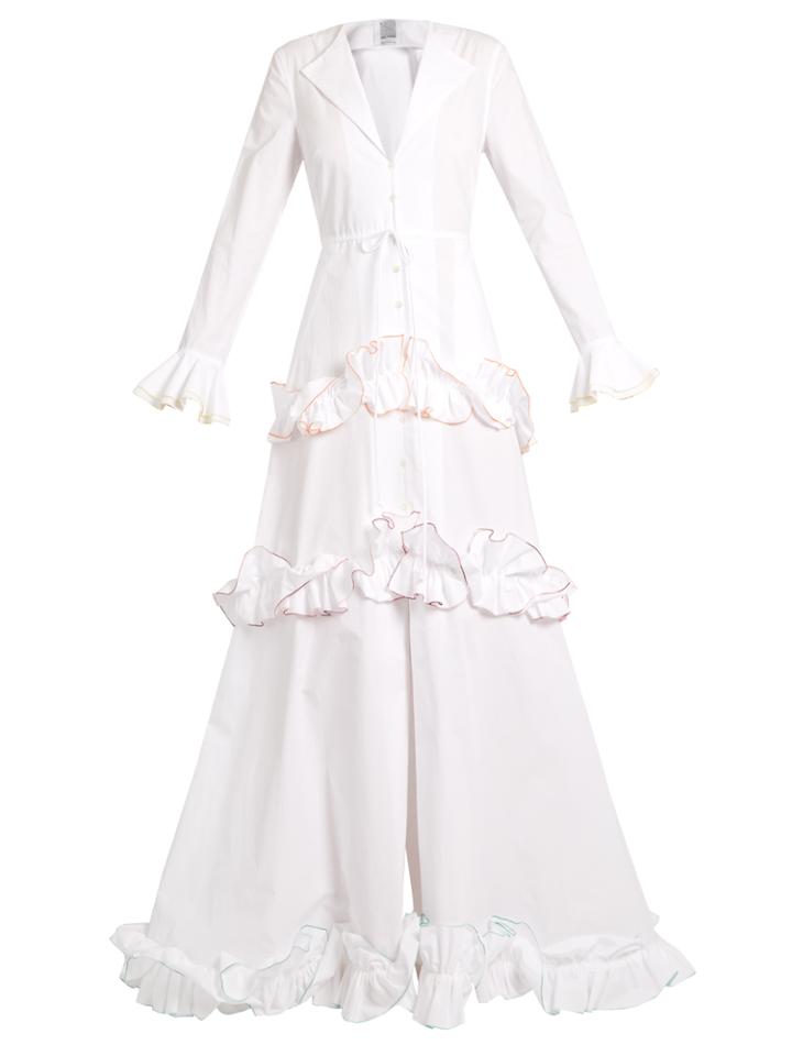 Rosie Assoulin Twisted-ruffle Cotton Gown