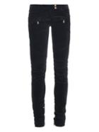 Balmain Low-rise Velvet Biker Trousers