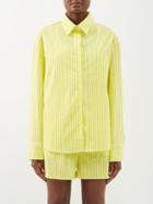 The Frankie Shop - Lui Striped Organic Cotton-poplin Boxer Shorts - Womens - Yellow White