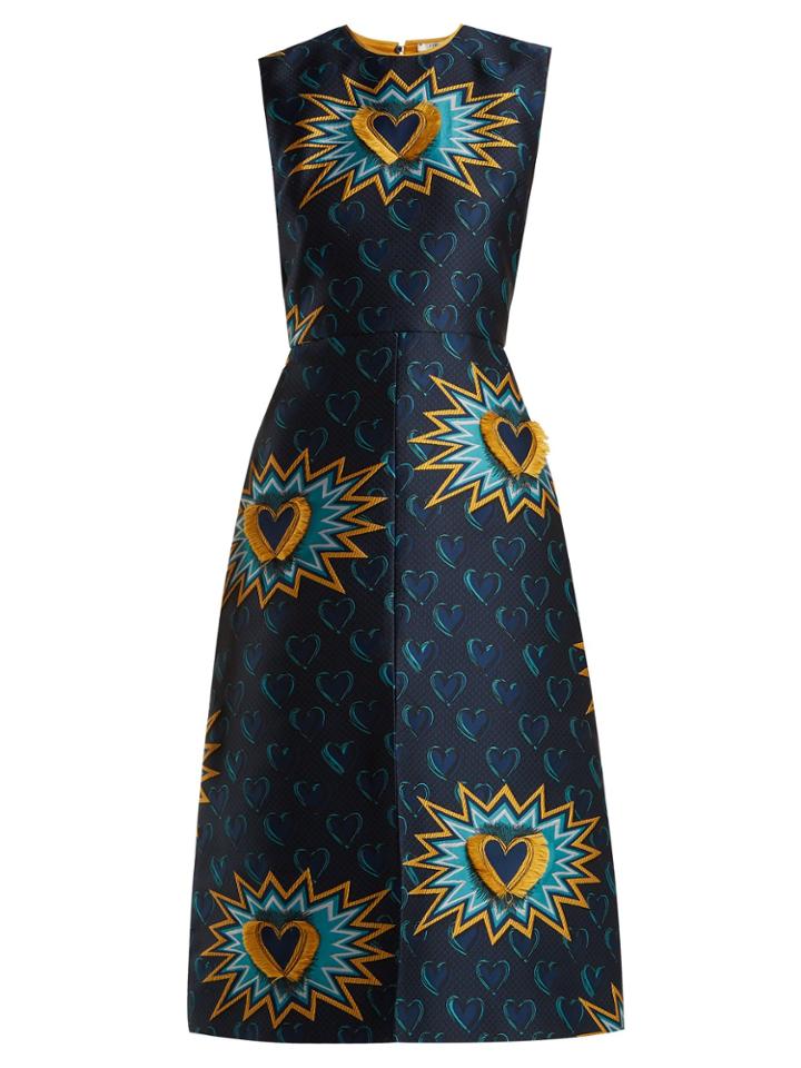 Fendi Heart Beat Jacquard Midi Dress