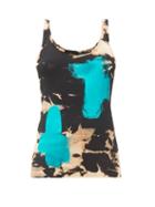 Matchesfashion.com Germanier - Metallic Brush-stroke Cotton-jersey Tank Top - Womens - Black Multi