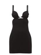 Nensi Dojaka - Cutout-side Twill Mini Dress - Womens - Black