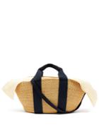Muuñ George Canvas And Woven Straw Bag
