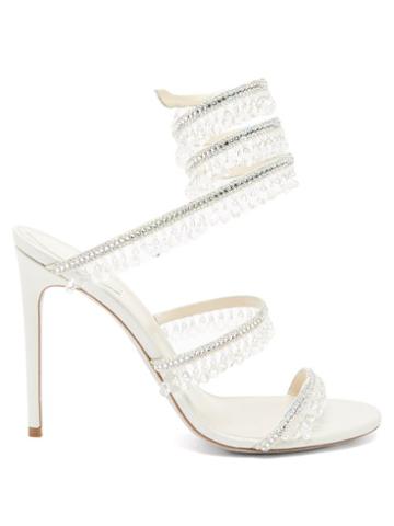 Rene Caovilla - Chandelier 105 Wrap Satin Sandals - Womens - White