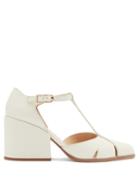 Matchesfashion.com Gabriela Hearst - Hawes T-bar Cutout Leather Pumps - Womens - Cream