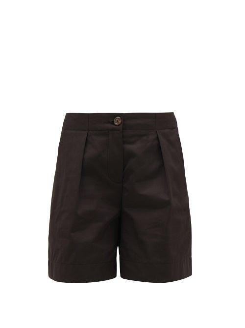 Matchesfashion.com See By Chlo - Tailored Pleat-front Cotton-blend Shorts - Womens - Black