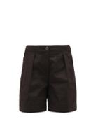 Matchesfashion.com See By Chlo - Tailored Pleat-front Cotton-blend Shorts - Womens - Black