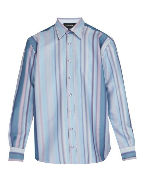 Matchesfashion.com Ribeyron - Blurred Stripe Print Shirt - Mens - Multi