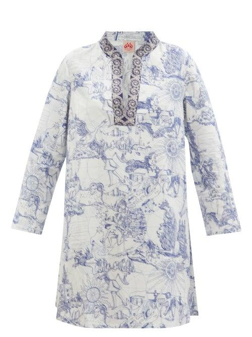 Ladies Beachwear Le Sirenuse, Positano - New Charlotte Tarocchi-print Cotton Kaftan - Womens - Blue Print