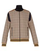 Matchesfashion.com Stella Mccartney - Houndstooth Checked Wool Blend Bomber Jacket - Mens - Brown