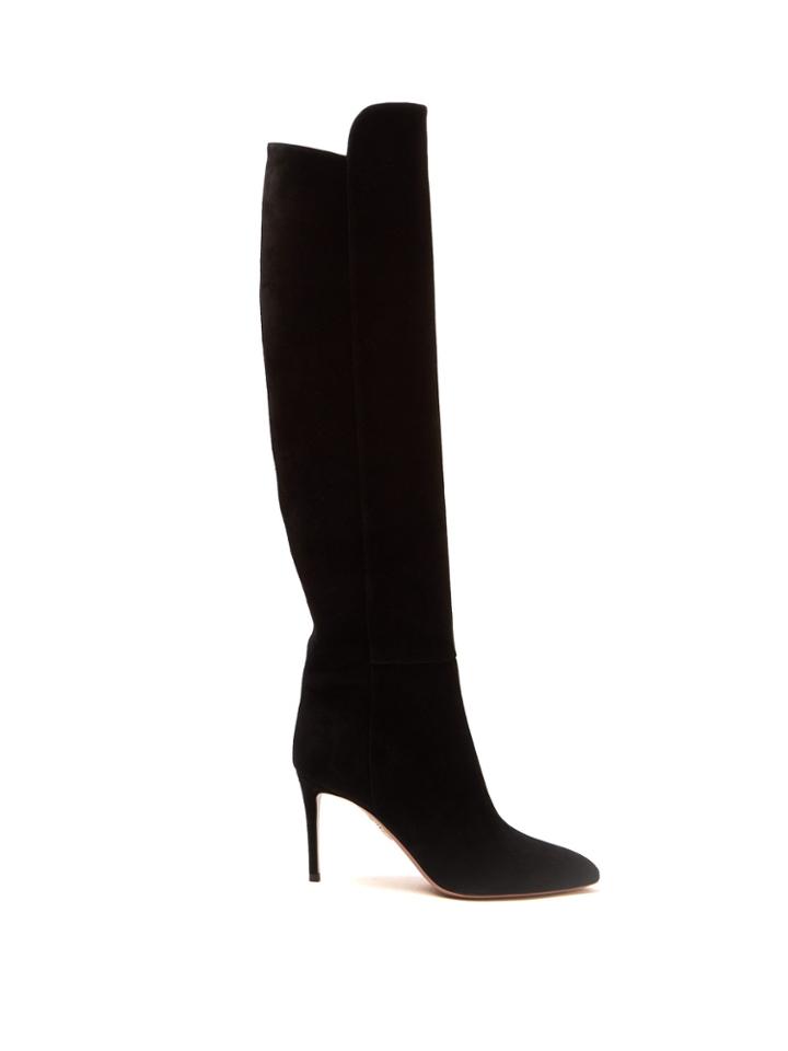 Aquazzura Gainsbourg 85 Suede Knee-high Boots