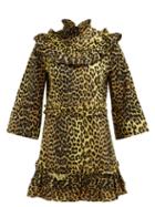 Matchesfashion.com Ganni - Bijou Leopard Print Cotton Mini Dress - Womens - Leopard