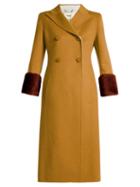Matchesfashion.com Fendi - Shearling Trimmed Wool Coat - Womens - Beige