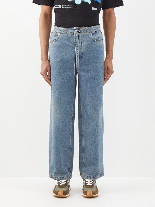 Loewe - Mid-rise Drawstring Jeans - Mens - Blue