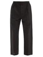 Matchesfashion.com Lemaire - Pleated Cotton-blend Trousers - Mens - Black