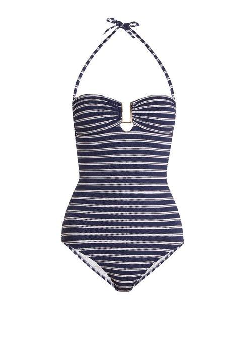Matchesfashion.com Melissa Odabash - Argentina Bandeau Swimsuit - Womens - Navy White