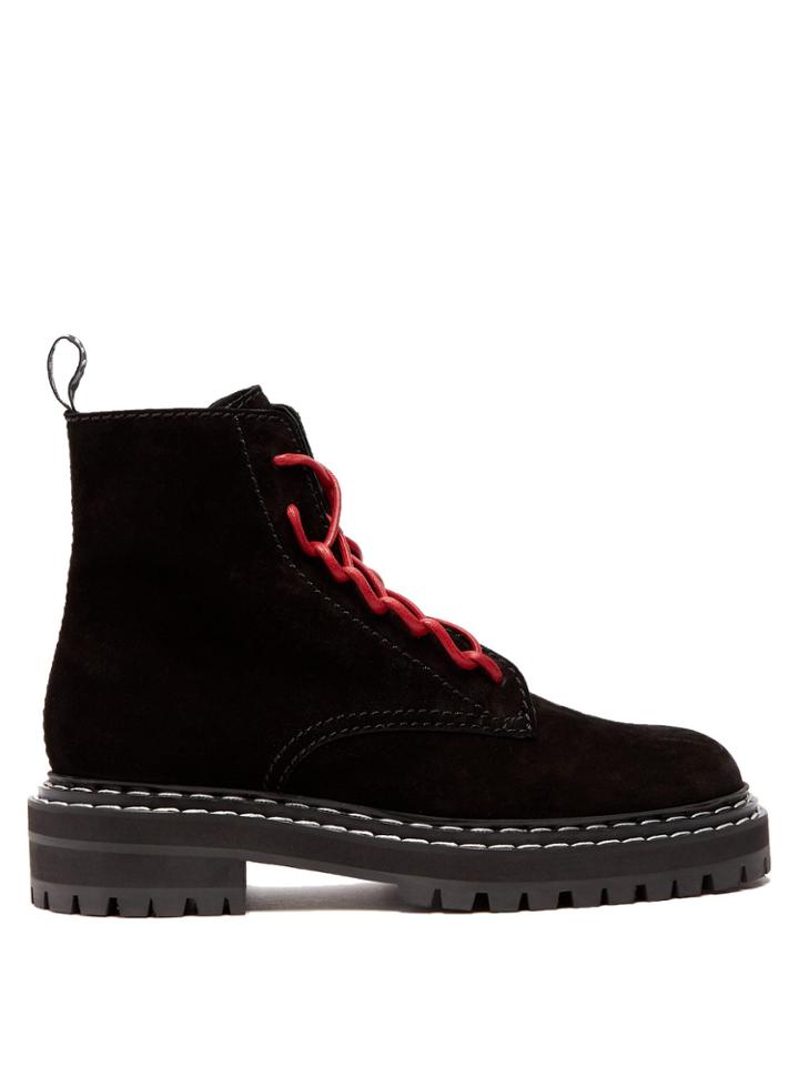 Proenza Schouler Lace-up Suede Ankle Boots