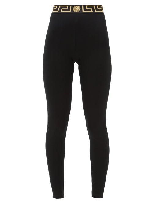 Matchesfashion.com Versace - Logo-jacquard Technical Jersey Leggings - Womens - Black
