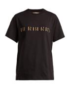 Matchesfashion.com Burberry - Sabeto Logo Appliqu Cotton T Shirt - Womens - Black Multi