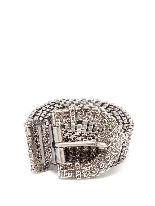 Matchesfashion.com Etro - Crystal Embellished Belt - Womens - Silver