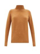 Matchesfashion.com The Elder Statesman - Highland High-neck Cashmere Sweater - Womens - Camel