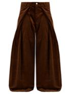 Martine Rose Fold-front Wide-leg Cotton-corduroy Trousers