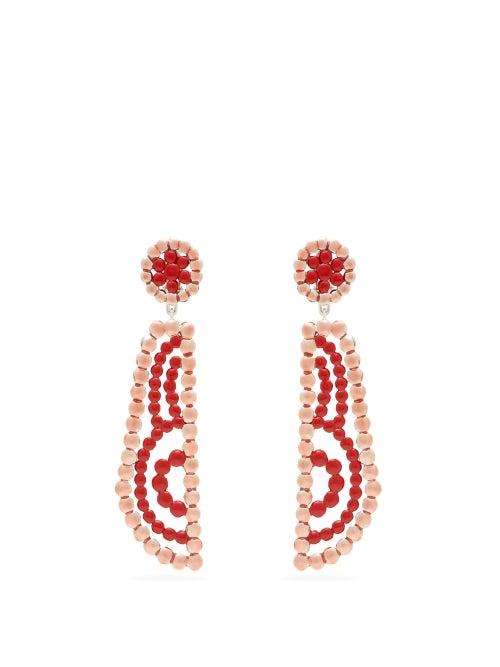 Matchesfashion.com Chlo - Valeria Lacquered Clip Earrings - Womens - Red
