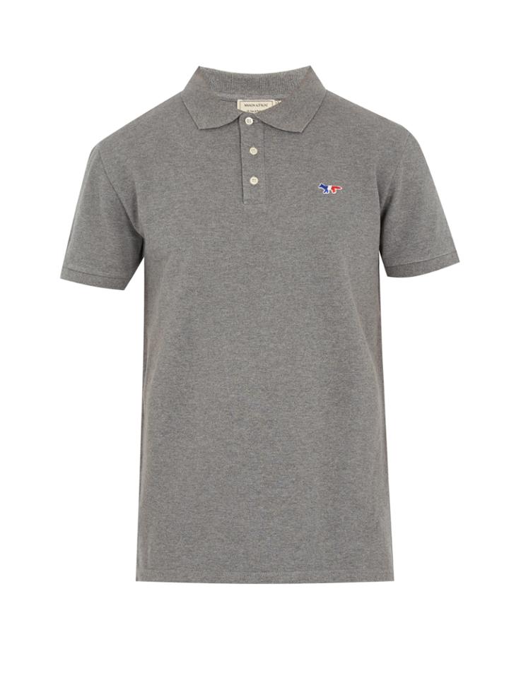 Maison Kitsuné Fox-applique Cotton-piqu Polo Shirt