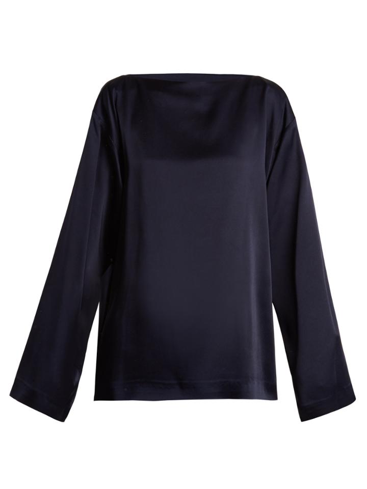Haider Ackermann Kuiper Boat-neck Satin Blouse