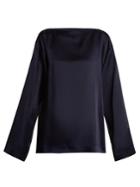 Haider Ackermann Kuiper Boat-neck Satin Blouse