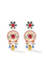 Ladies Jewellery Dolce & Gabbana - Tiered Crystal-drop Clip Earrings - Womens - Multi