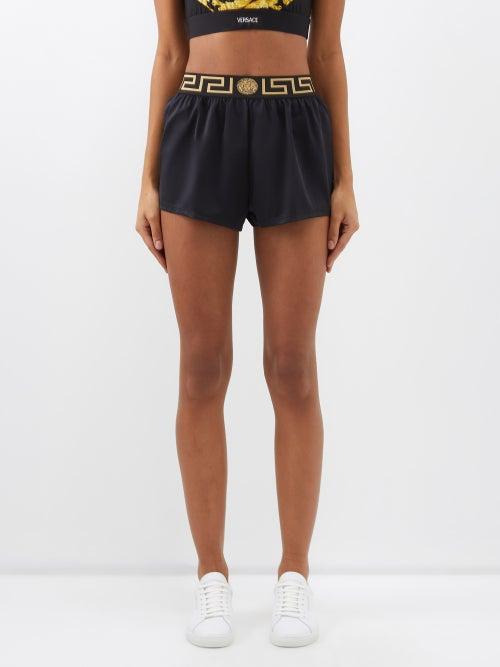 Versace - Greca-jacquard Shell Shorts - Womens - 01bk