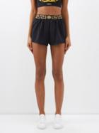 Versace - Greca-jacquard Shell Shorts - Womens - 01bk