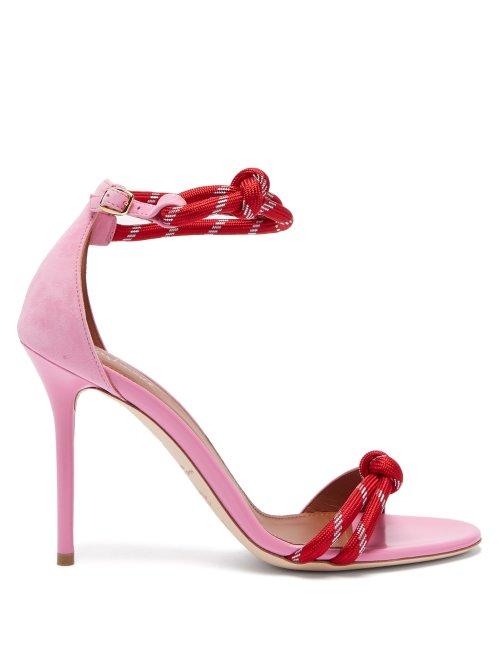 Matchesfashion.com Malone Souliers - Filipa Suede And Leather Sandals - Womens - Pink Multi