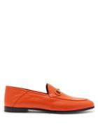 Matchesfashion.com Gucci - Brixton Collapsible Heel Leather Loafers - Womens - Orange