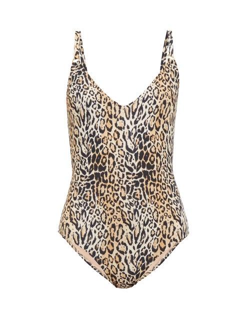 Matchesfashion.com Melissa Odabash - Cyprus Leopard Print Open Back Swimsuit - Womens - Animal