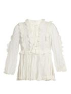 Zimmermann Valour Embroidered Silk-crepon Blouse