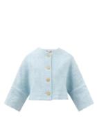 By Walid - Bella 19th-century Cropped Cotton Jacket - Womens - Blue
