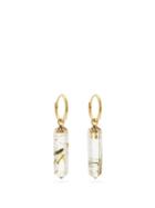 Matchesfashion.com Noor Fares - Rutilated Diamond, Quartz & 18kt Gold Earrings - Womens - Green Multi